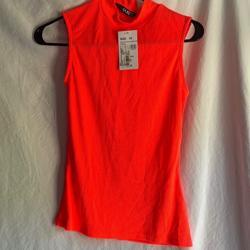 NWT neon orange sleeveless tank
